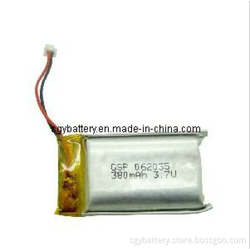 LP062035 400mAh 3.7V Rechargeble Li-Polymer Battery